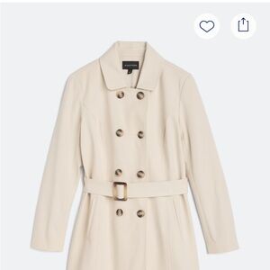 41 Hawthorn Cream Double-Breasted Trench Coat with Belt